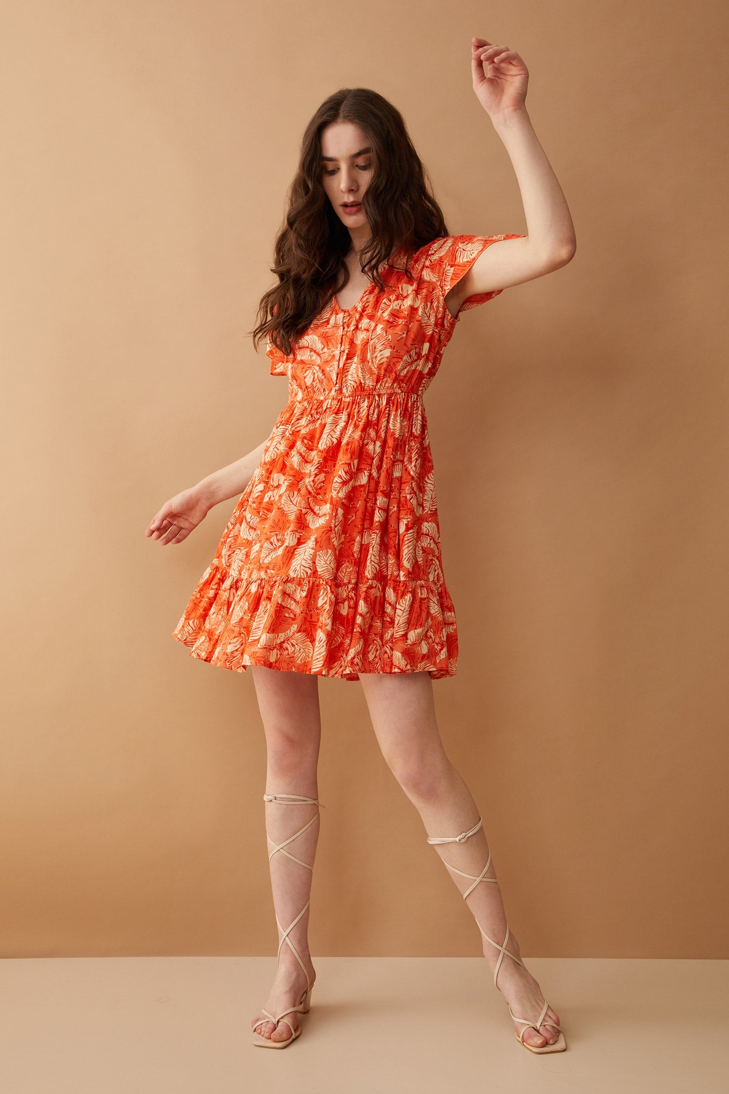 Robe Boutonnée Mandarine Splendide