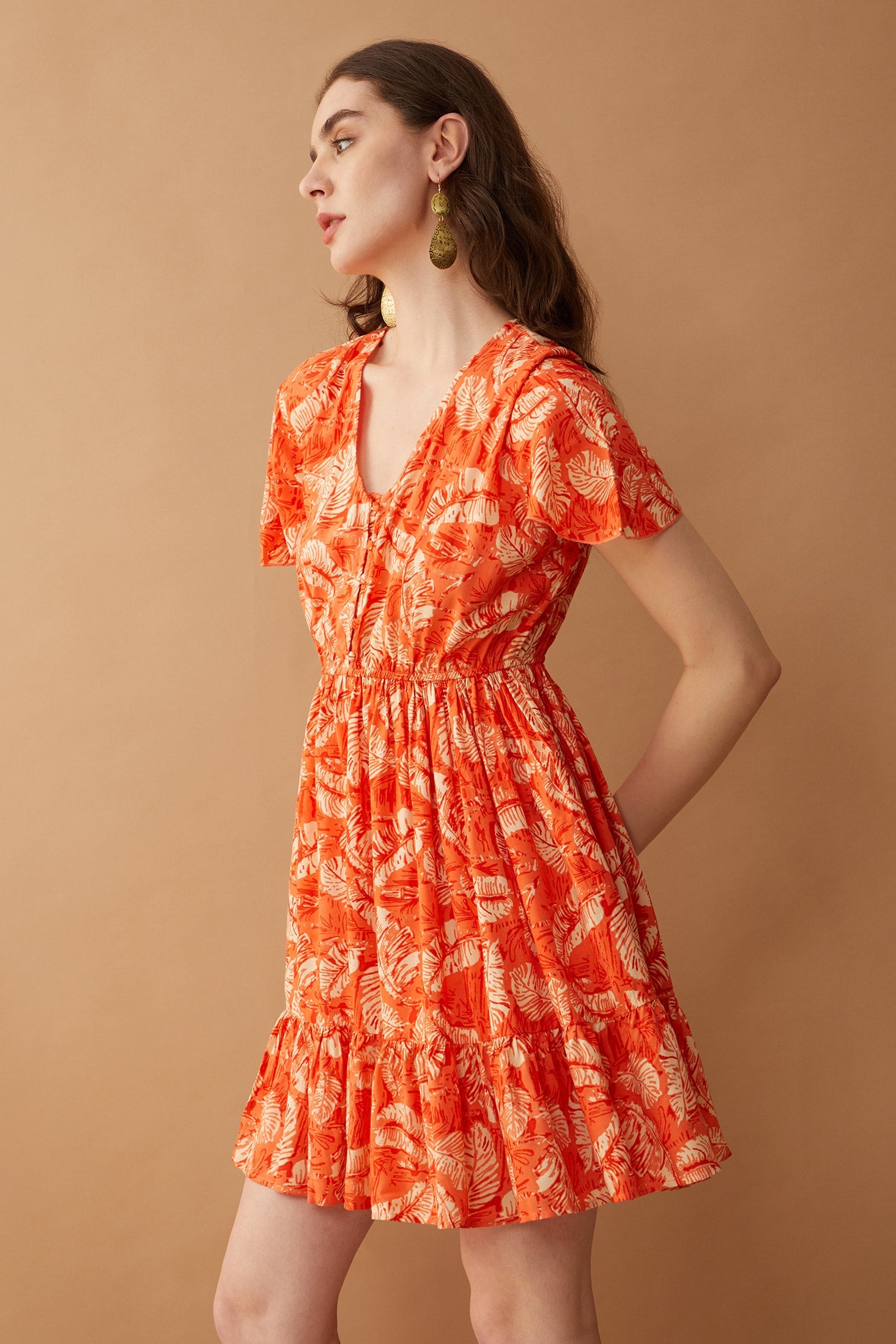 Robe Boutonnée Mandarine Splendide
