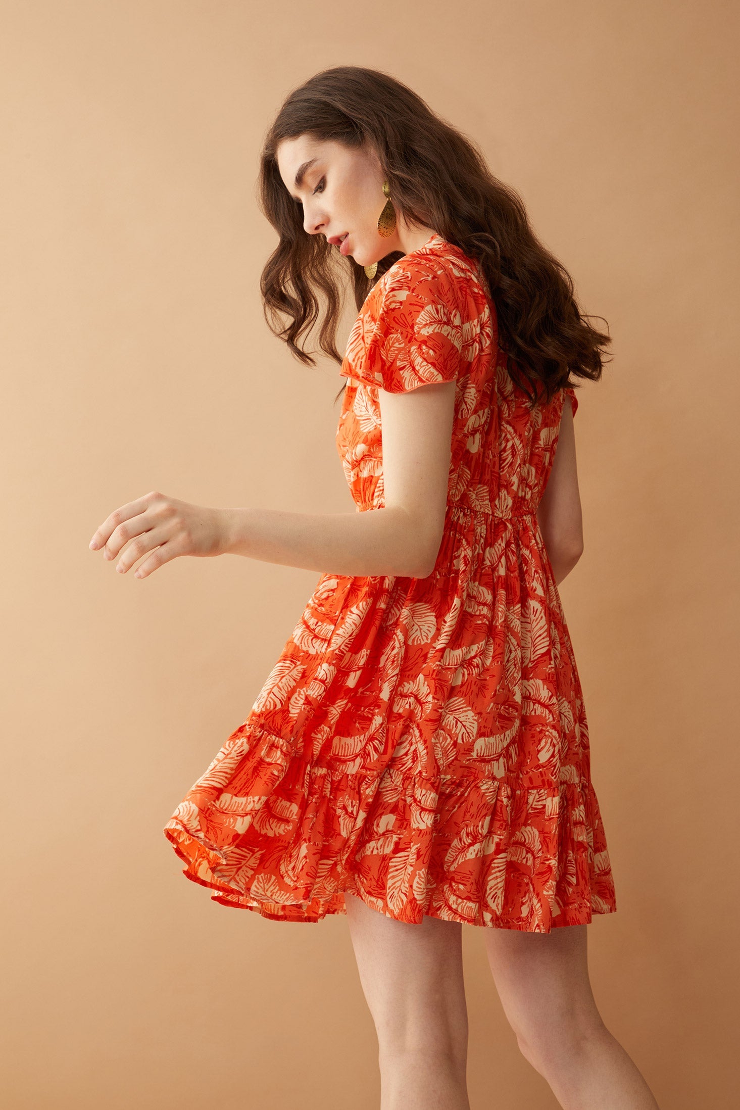 Robe Boutonnée Mandarine Splendide