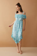 Robe Bardot Bleu Marlina