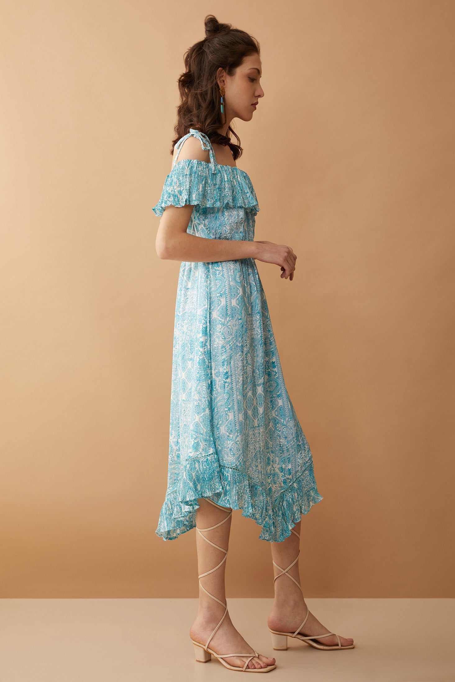 Robe Bardot Bleu Marlina