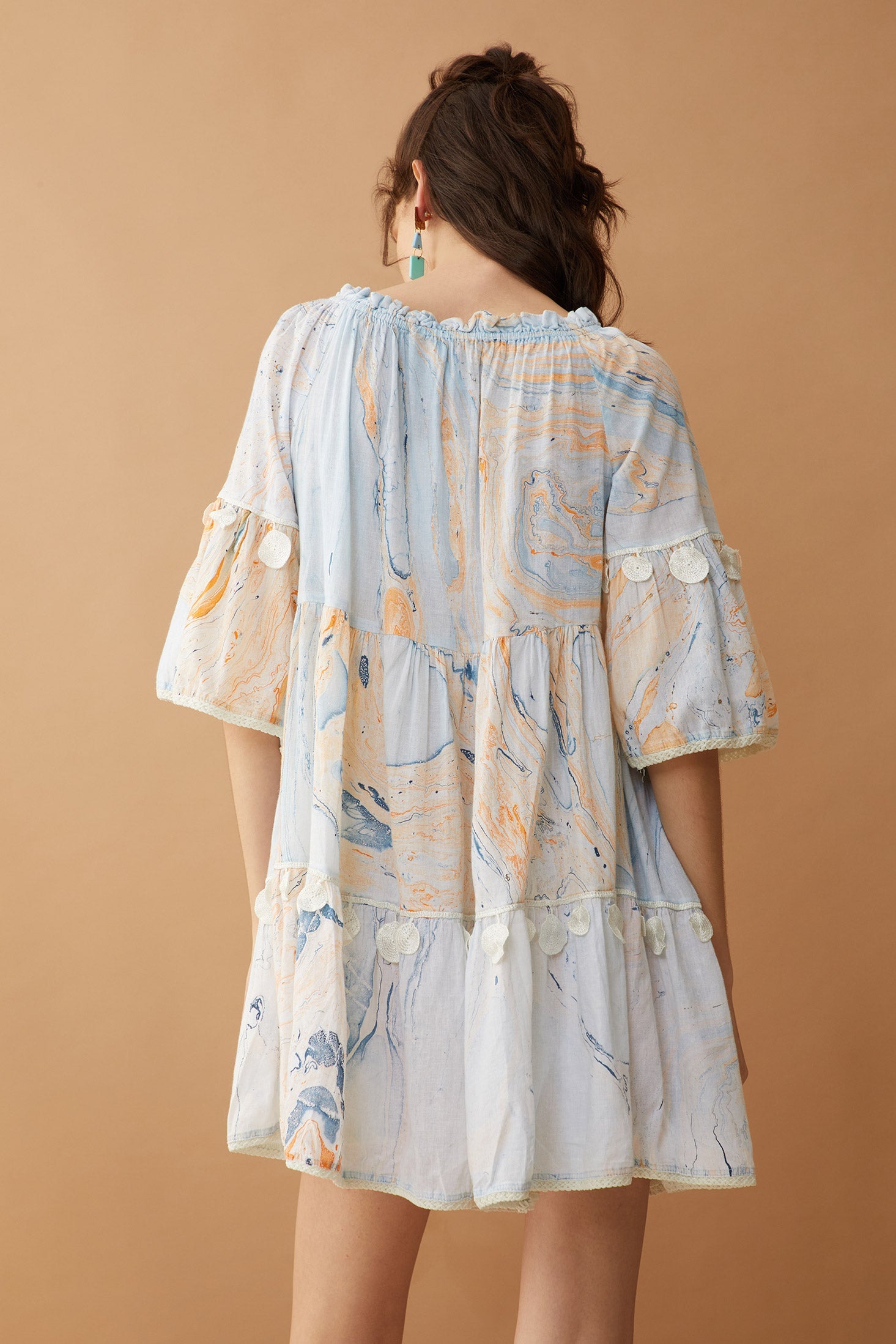 Robe Sansa en marbre à épaules dénudées
