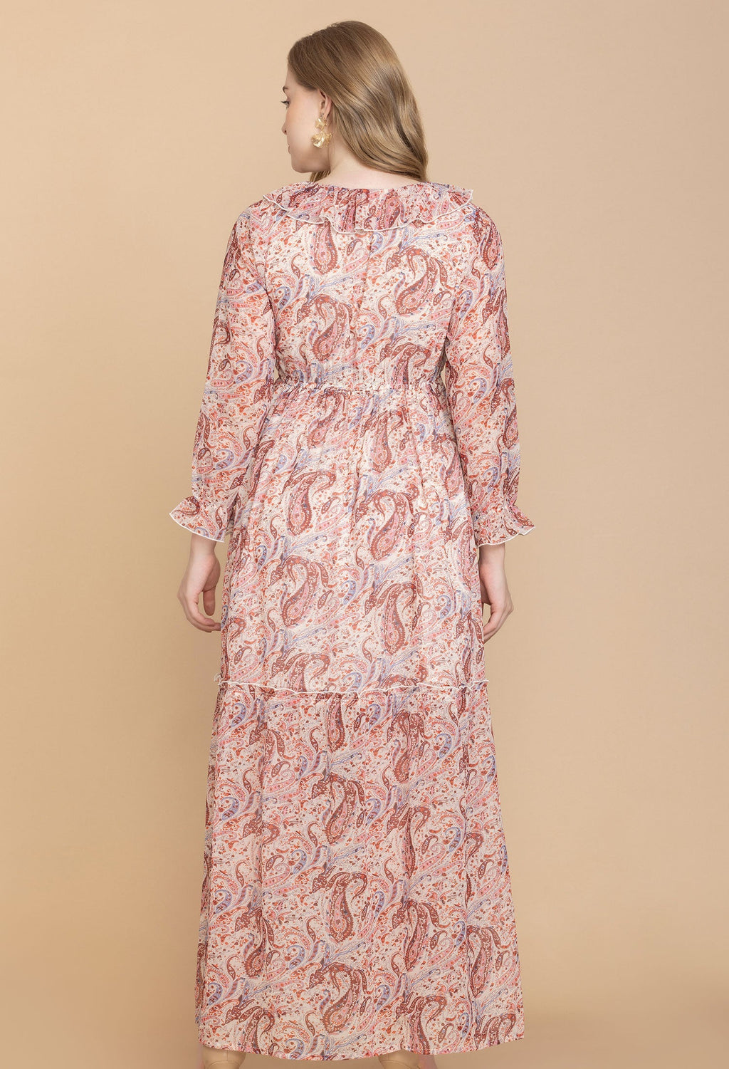 Robe longue Bohera Eleanor à col en V et motif cachemire