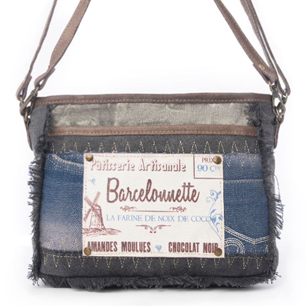 Sac à bandoulière et à main en jean Barcelonnette