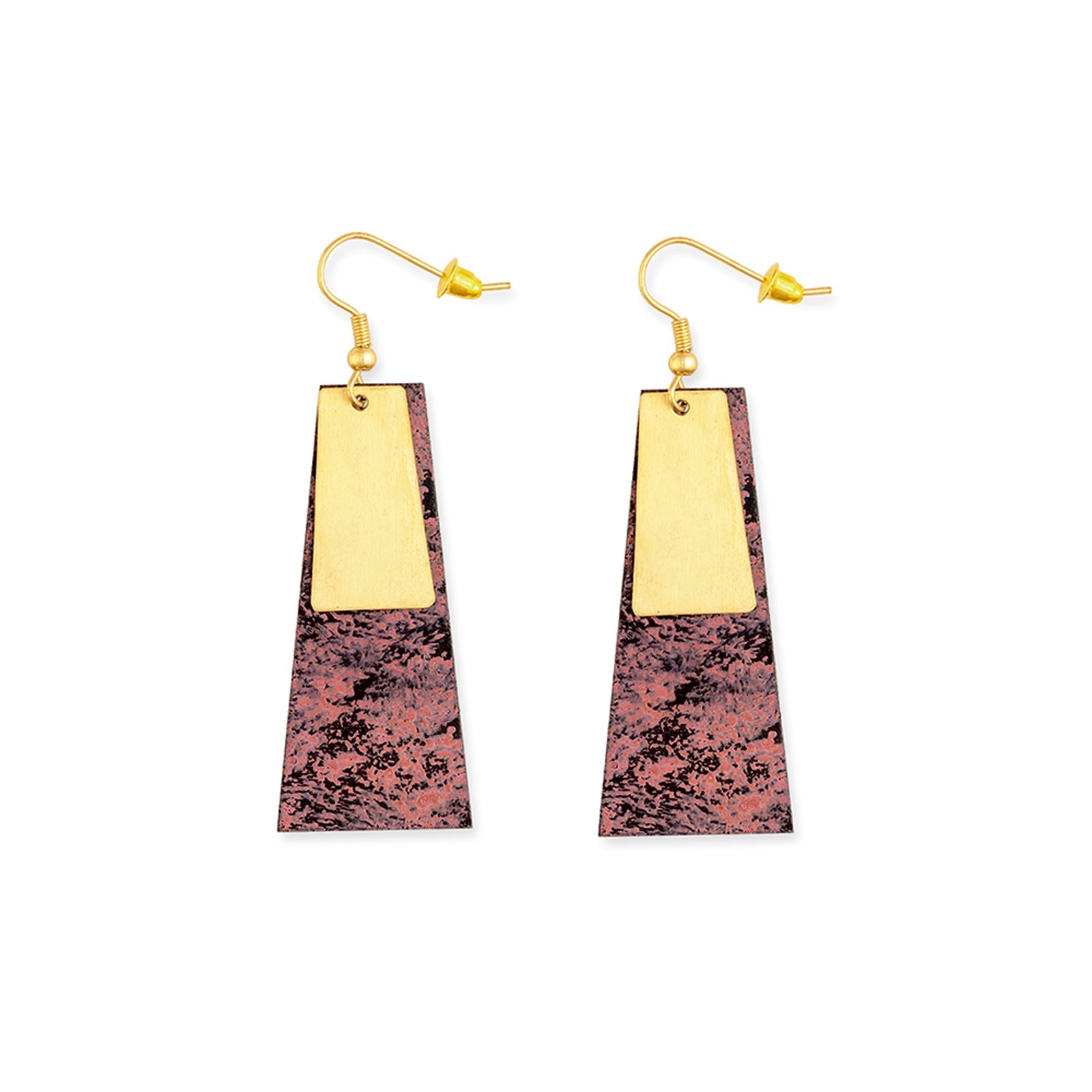 Boucles d'oreilles Mona couleur bordeaux