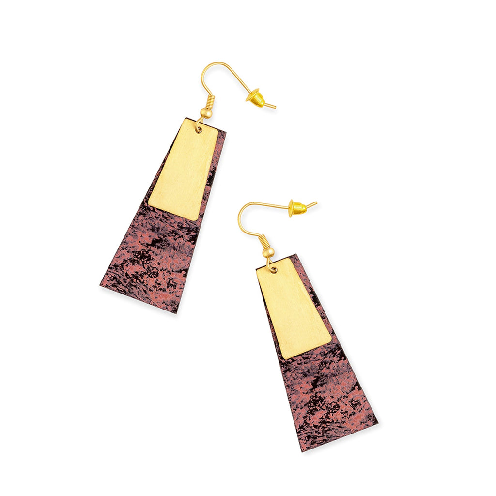 Boucles d'oreilles Mona couleur bordeaux