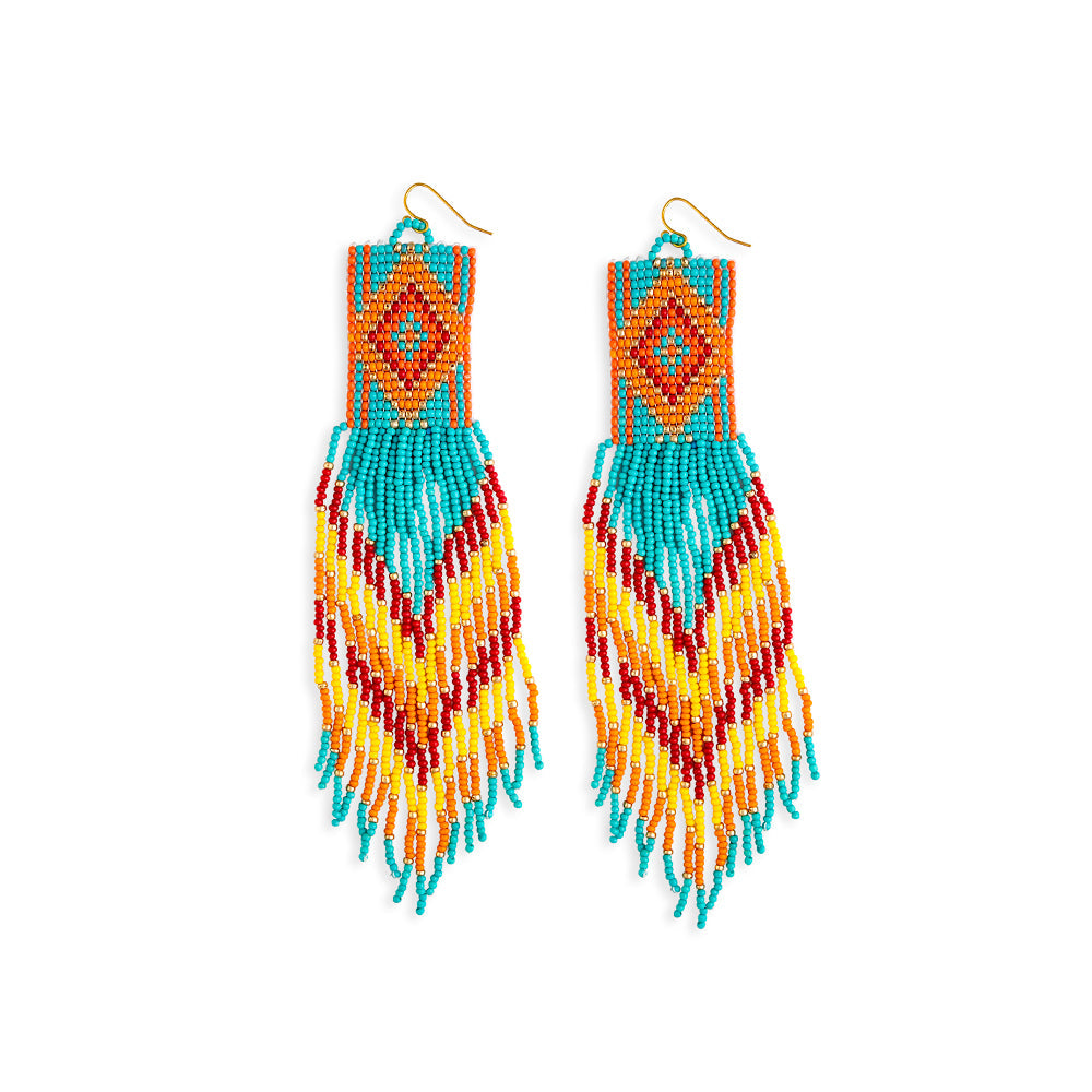 Boucles d'oreilles perlées « Faucon planant »