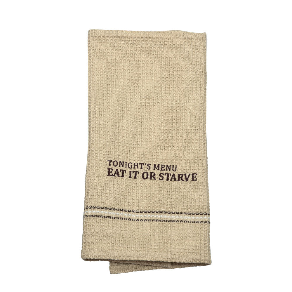EAT IT OR STARVE TORCHON DE VAISSELLE '' ENSEMBLE DE 2 ''