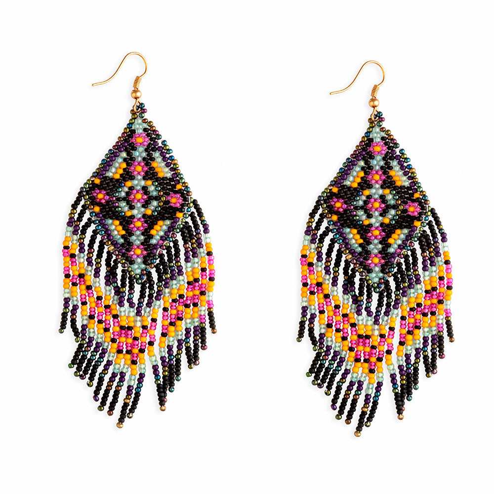 Boucles d'oreilles perlées « Vents de couleur »