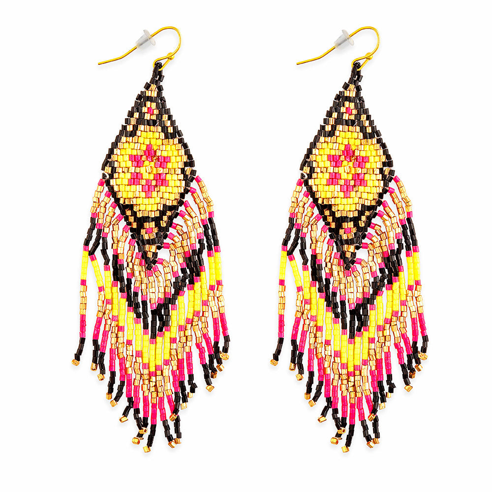 Boucles d'oreilles perlées Cœur en fleurs