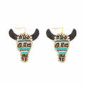 Boucles d'oreilles perles taureau bleu