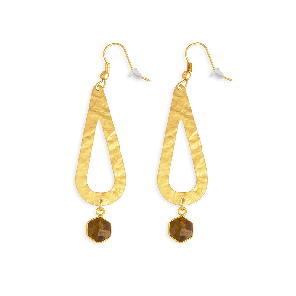 Boucles d'oreilles en pierre Œil de Tigre Branson Trail