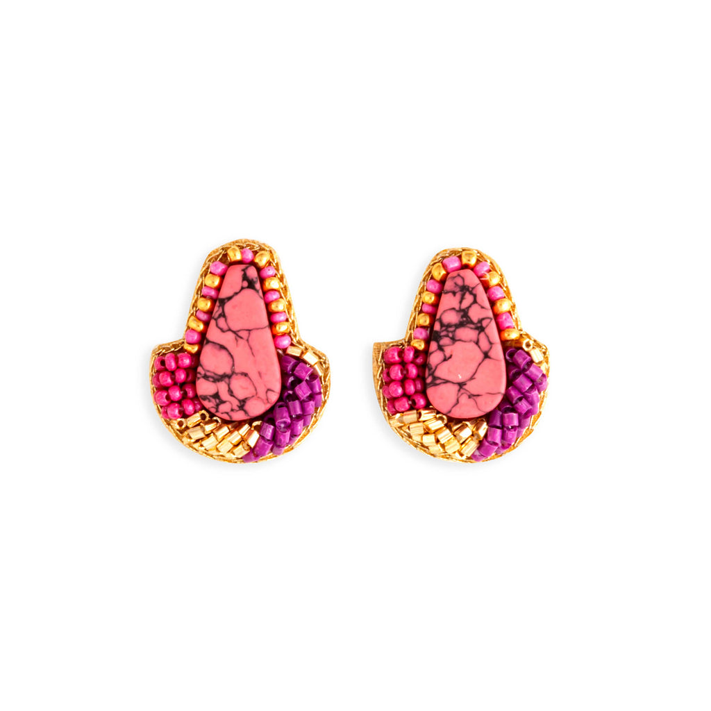 Boucles d'oreilles clous perlées Layla