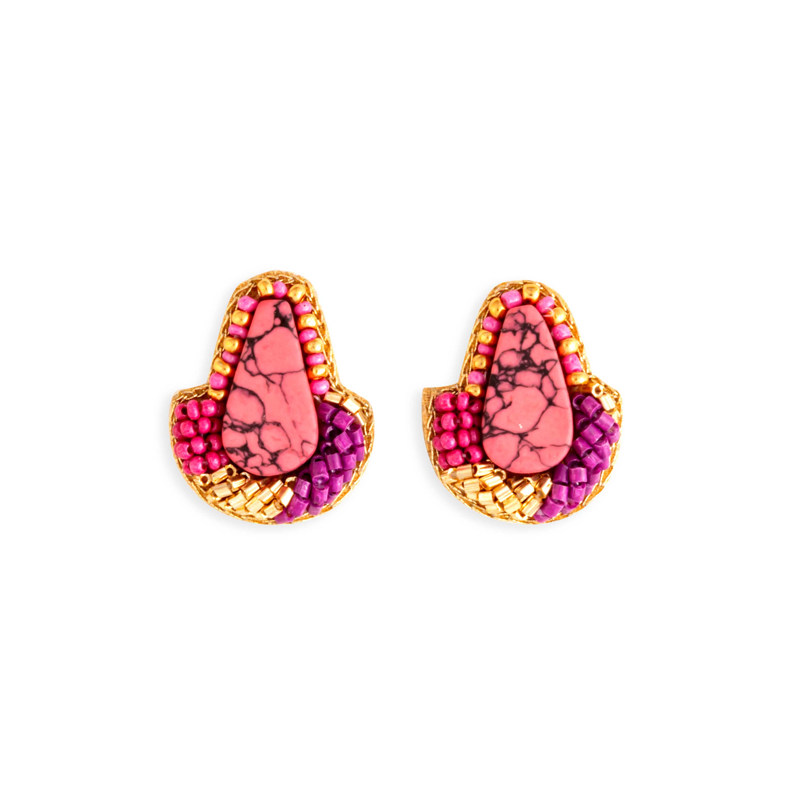 Boucles d'oreilles clous perlées Layla