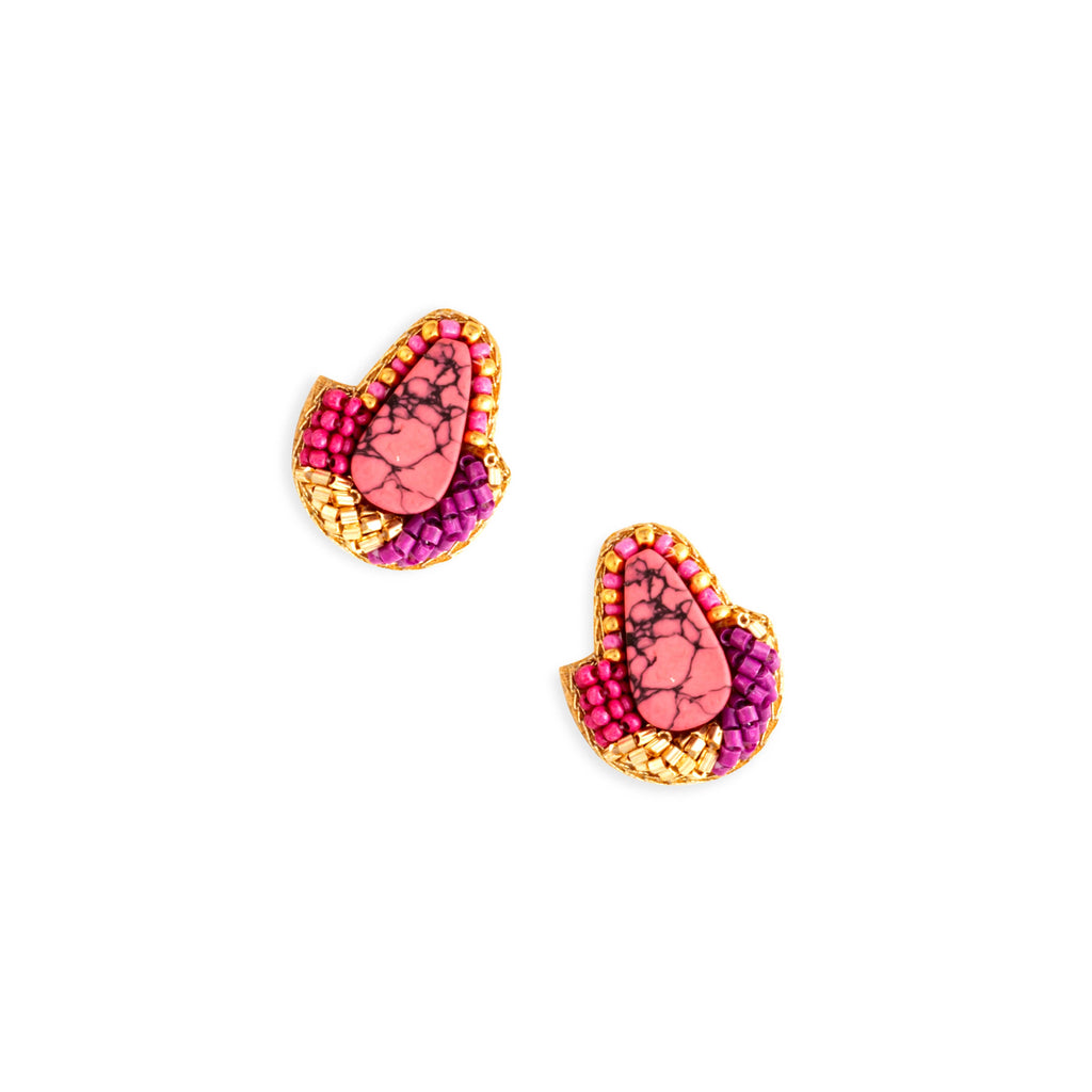Boucles d'oreilles clous perlées Layla