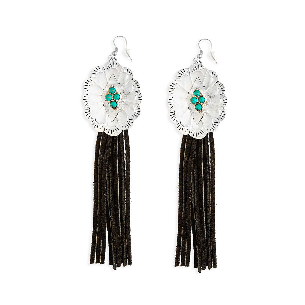 Boucle d'oreille frange Zinnia Canyon noire