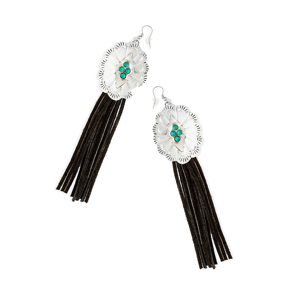 Boucle d'oreille frange Zinnia Canyon noire