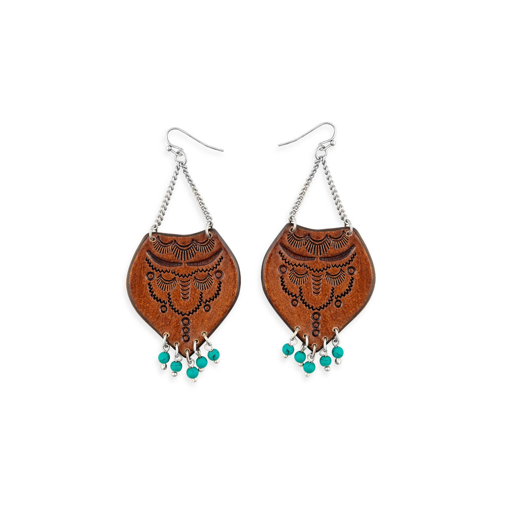 Boucles d'oreilles en cuir ciselé Blazing Mesa