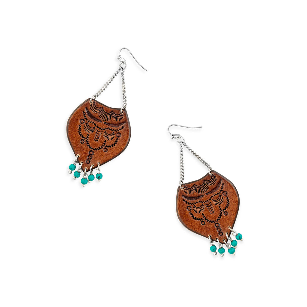 Boucles d'oreilles en cuir ciselé Blazing Mesa