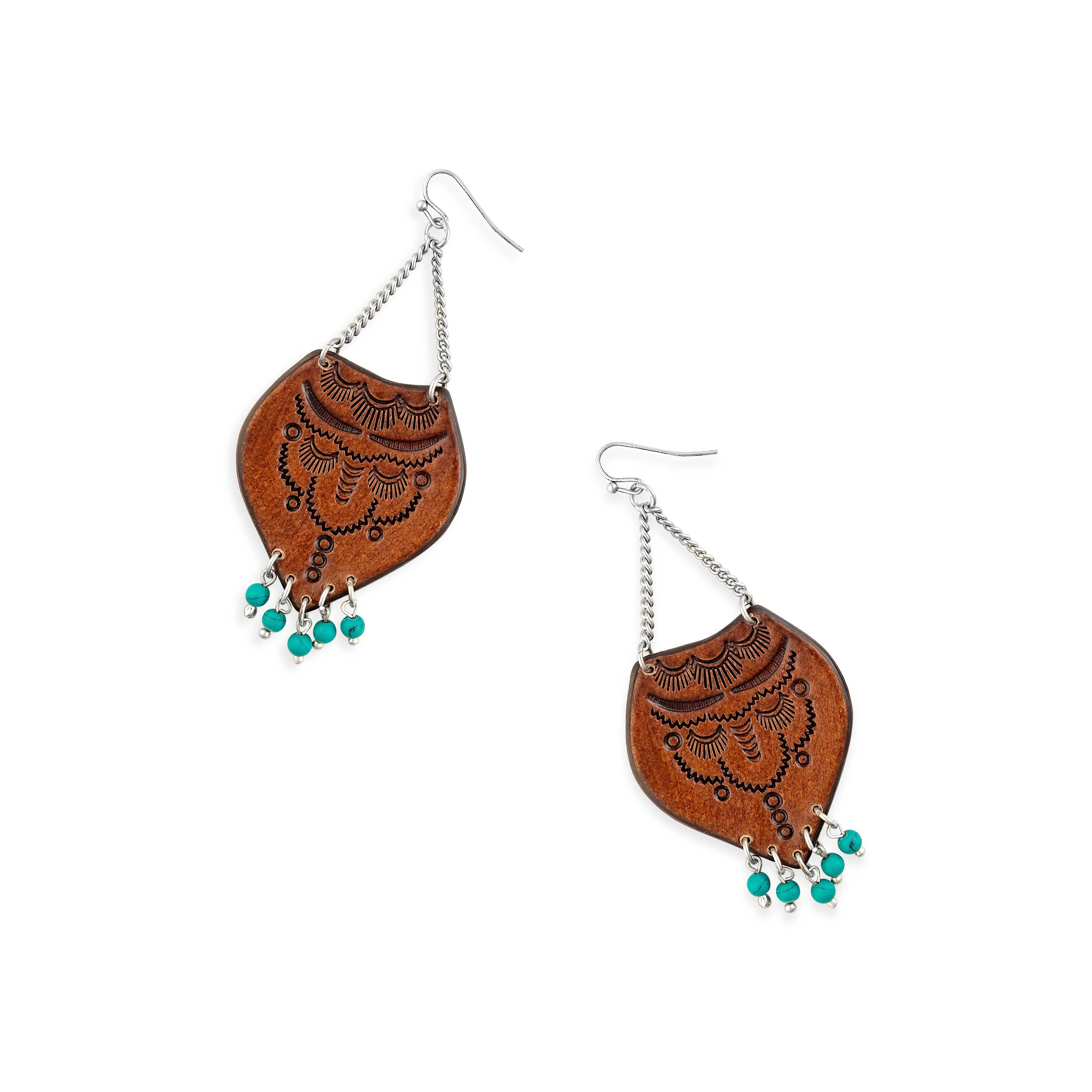 Boucles d'oreilles en cuir ciselé Blazing Mesa