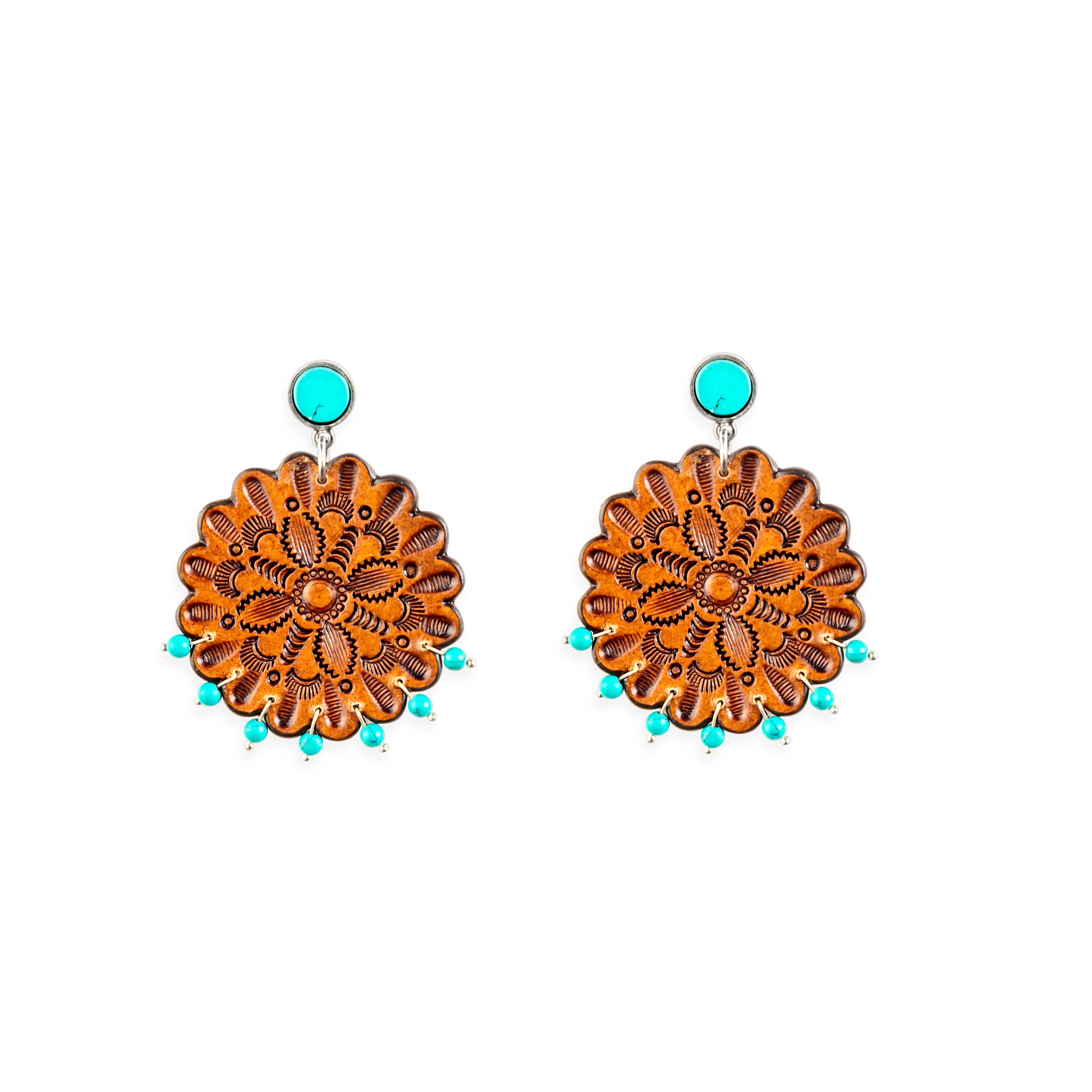 Boucles d'oreilles en cuir ciselé Cassie Wildflower