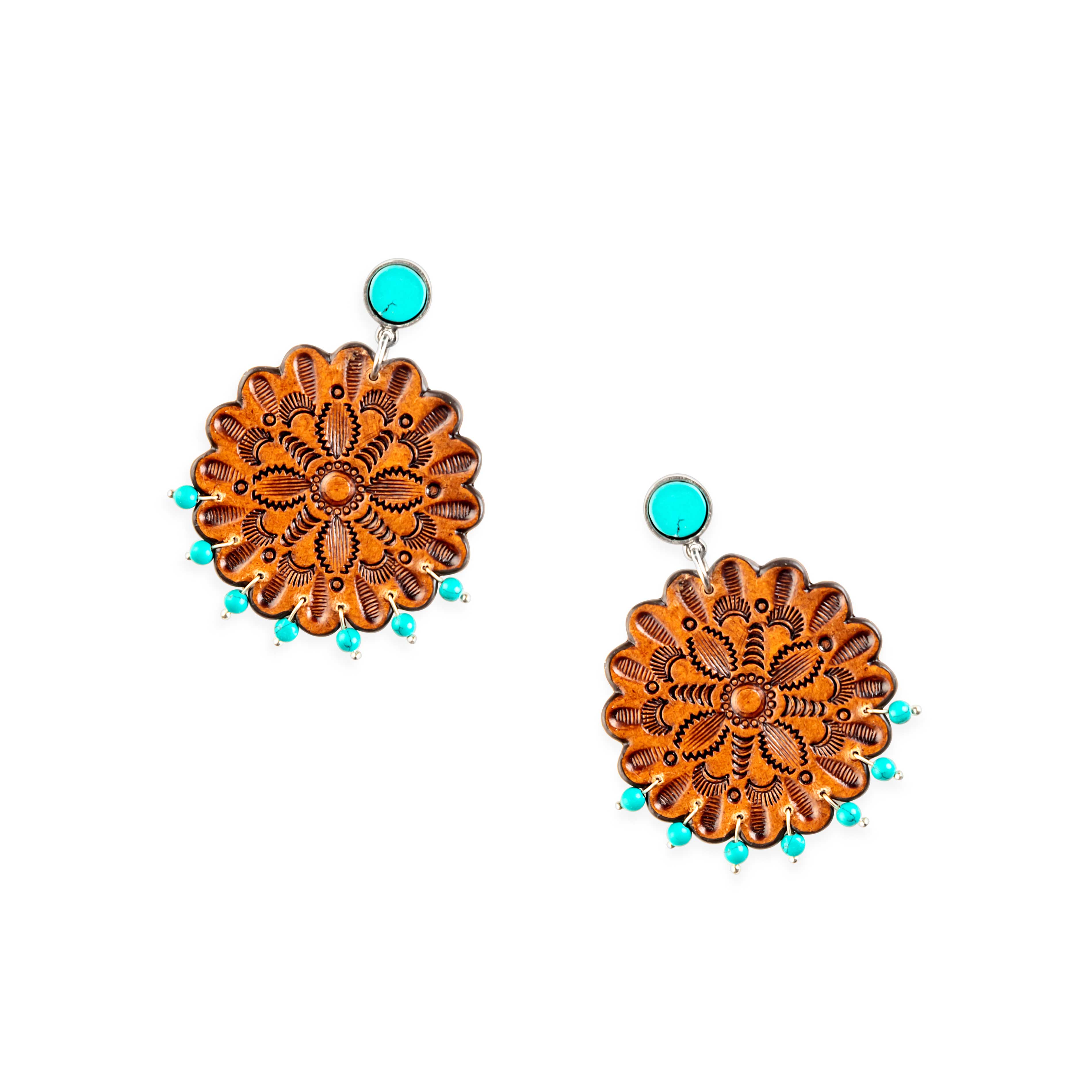 Boucles d'oreilles en cuir ciselé Cassie Wildflower