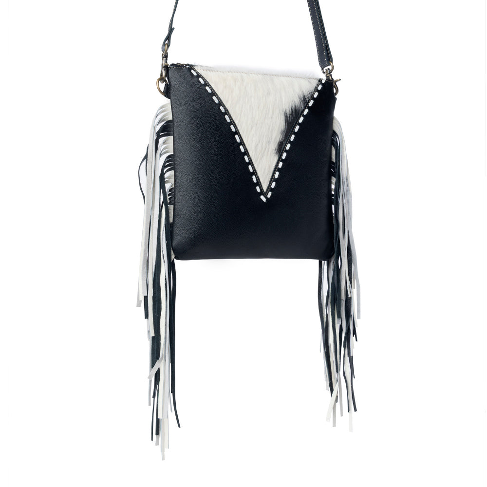 Sac à bandoulière Myra Chilton Draw Hairon pour port dissimulé – Élégant sac en cuir et peau de vache avec sangle réglable