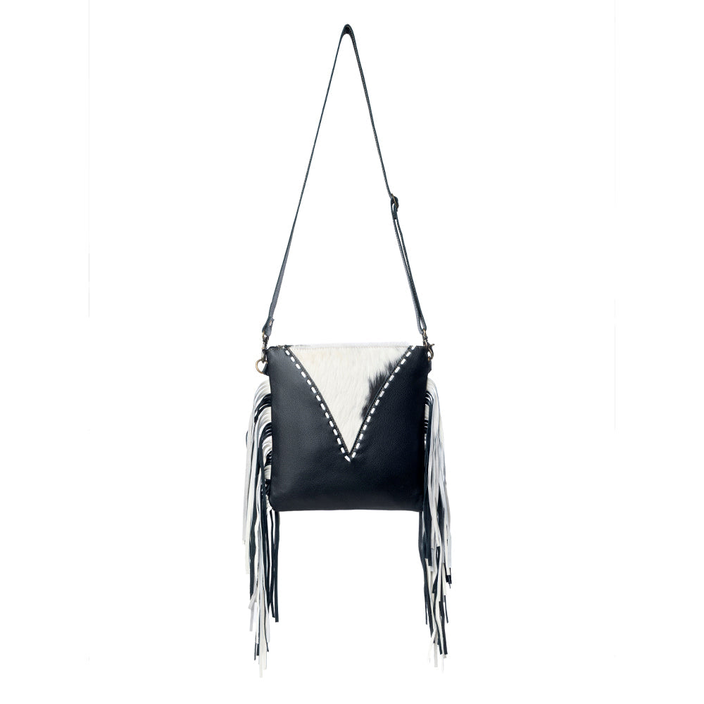 Sac à bandoulière Myra Chilton Draw Hairon pour port dissimulé – Élégant sac en cuir et peau de vache avec sangle réglable