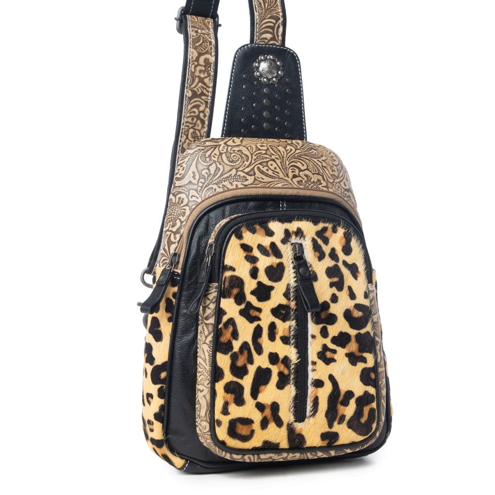Sac banane Jaguar Trail en cuir repoussé à la main