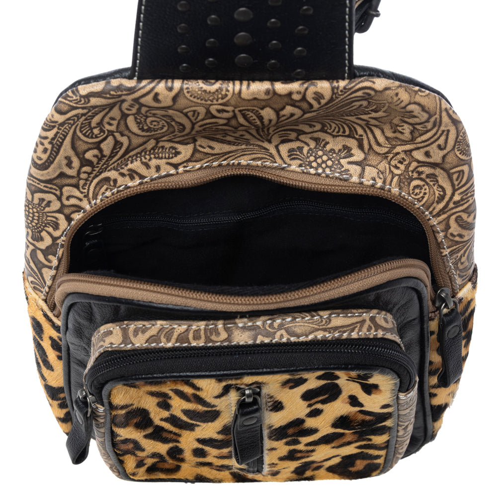 Sac banane Jaguar Trail en cuir repoussé à la main
