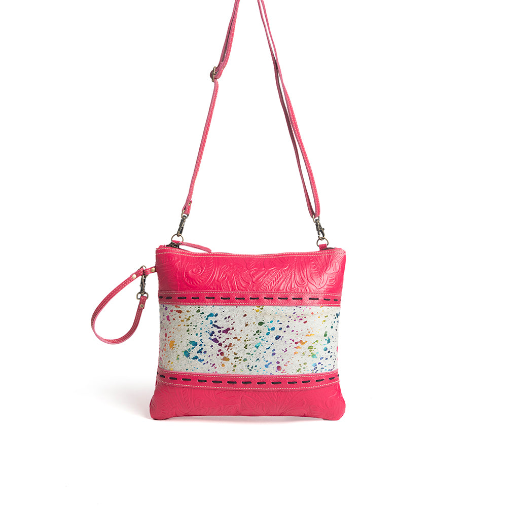 Sac Rosa Verde en toile et poil de vache