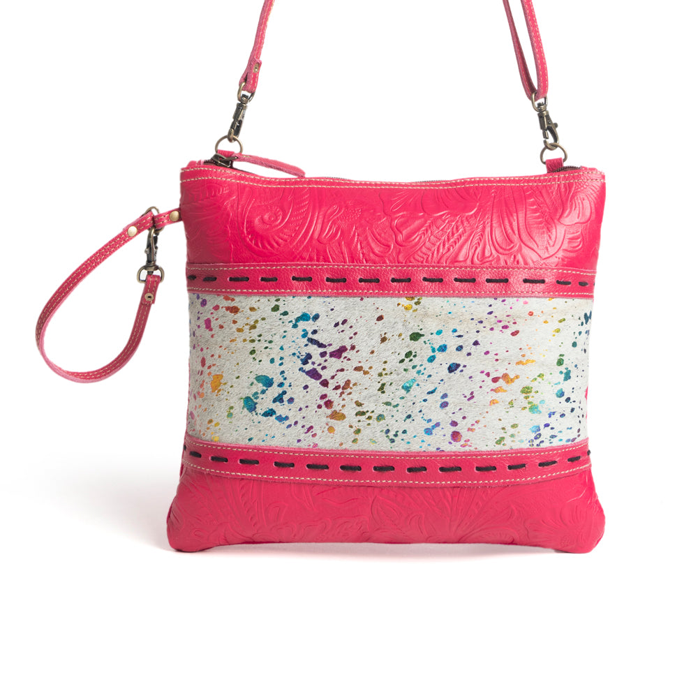 Sac Rosa Verde en toile et poil de vache