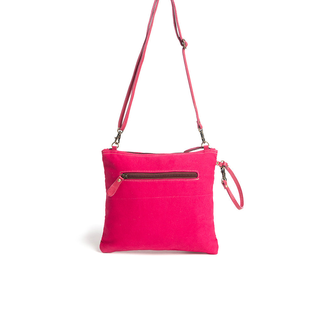 Sac Rosa Verde en toile et poil de vache