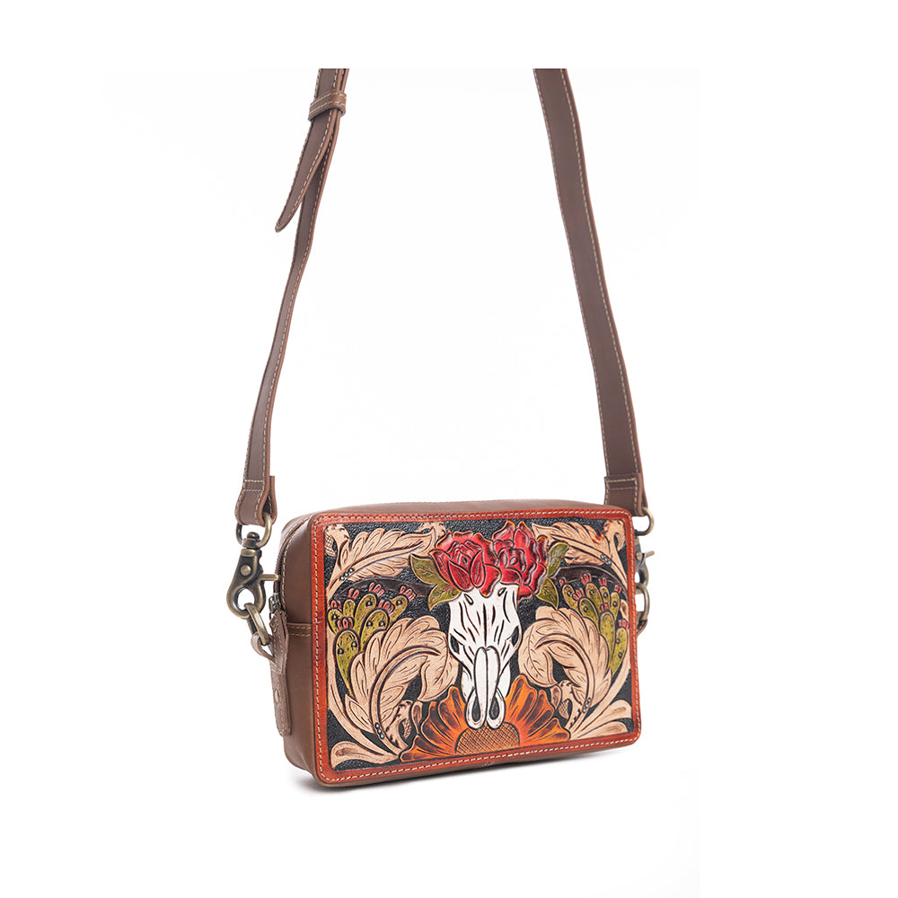 Sac en cuir repoussé « Vents de la Rose »