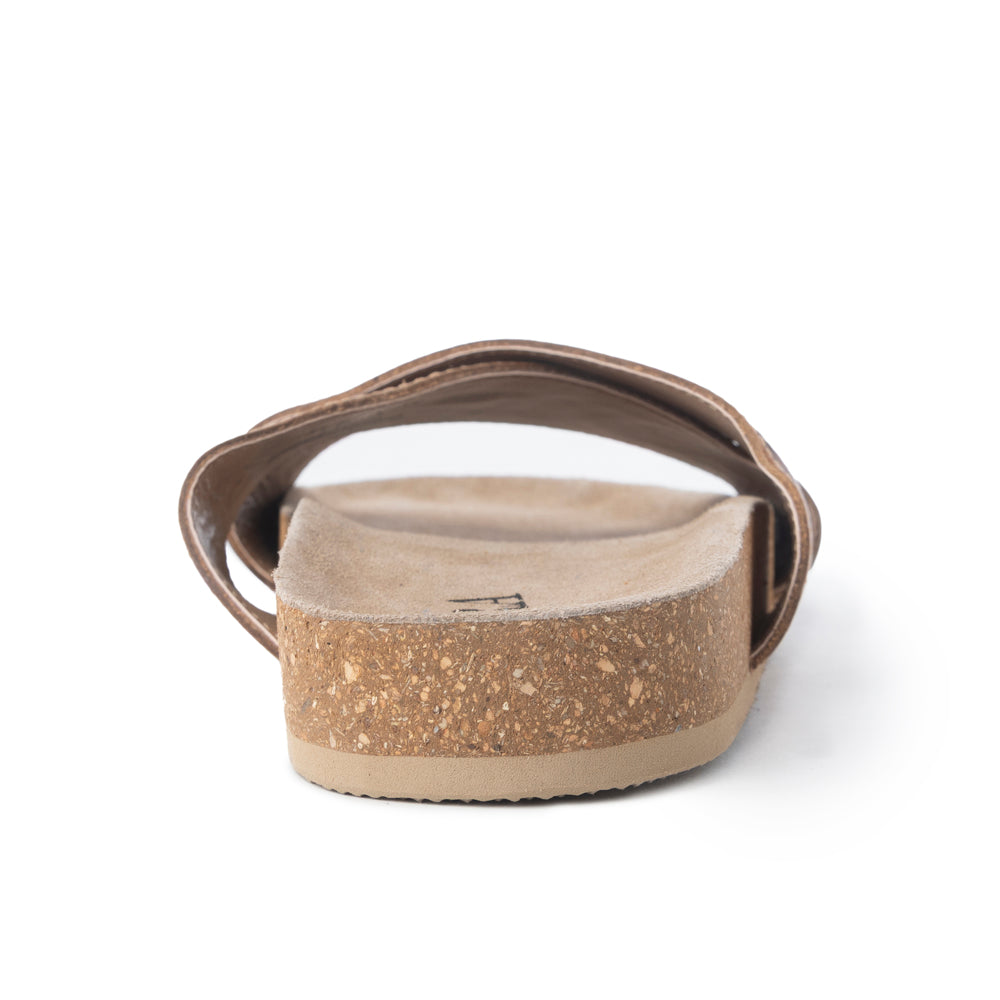 Sandales en cuir ciselé Myra Gracie pour femme – Mules croisées style western avec semelle en liège pour le ranch, le rodéo et le confort au quotidien