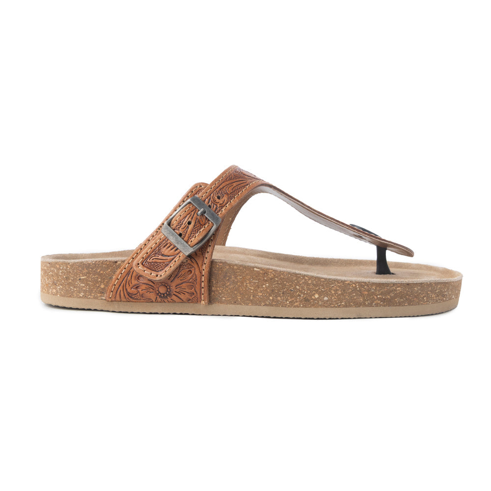 Sandales en cuir faites main Myra Rosie pour femme – Semelle en liège, design à anneau d'orteil pour un confort toute la journée