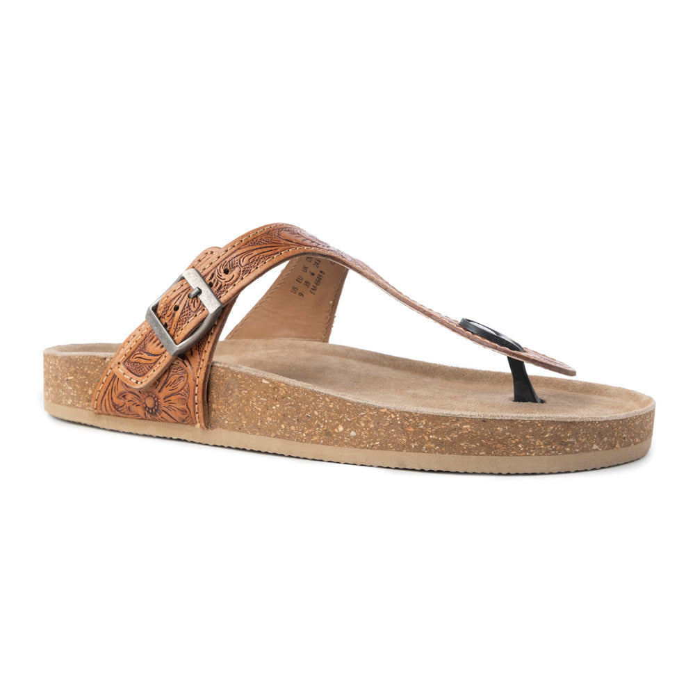 Sandales en cuir faites main Myra Rosie pour femme – Semelle en liège, design à anneau d'orteil pour un confort toute la journée