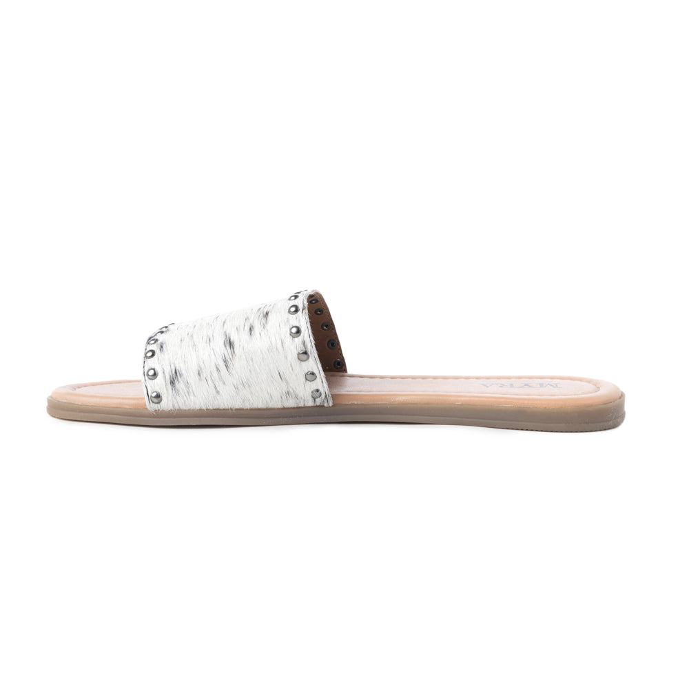 Myra Lettie Ridge Tongs pour Femmes en Cuir Chevelu Foncé – Sandales Mules Western à Semelle Souple pour un Confort Décontracté