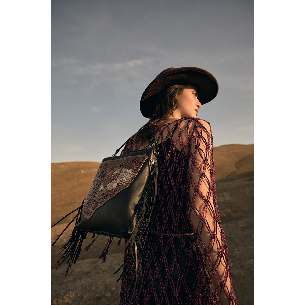 Sac en cuir repoussé "Esprit Étalon"