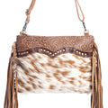 Sac en cuir et poils Mescalaro Hill, couleur Caramel Chaleureux
