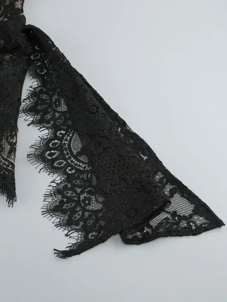TARUXY Robe Corset Sexy en Dentelle Transparente et Patchwork, Robe Moulante Élégante de Soirée, Mini Robe Irrégulière pour Femme, Robe Bustier Nouvelle Collection