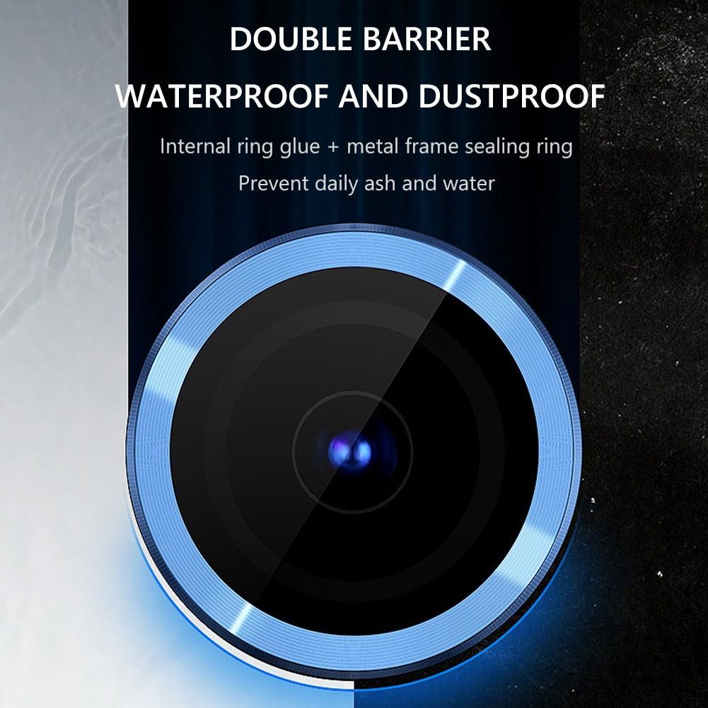 3 Films de Protection d'objectif d'appareil Photo Pleine Couverture Anti-rayures HD en Verre Protecteur d'objectif pour iPhone 14 Pro/14 Pro Max Verre d'objectifs avec Bord en Aluminium Compatible avec iPhone