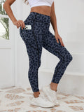 Pantalon de fitness taille haute avec poches imprimé pour femme
