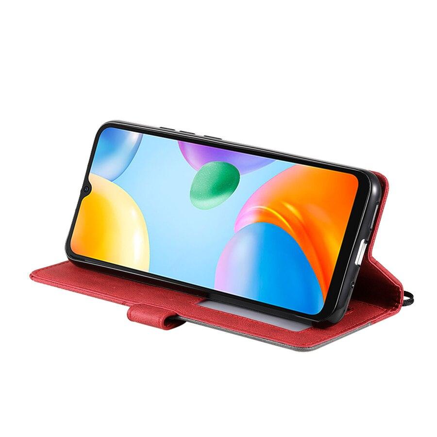 Étui portefeuille en cuir à rabat pour Xiaomi Redmi 10 10A 10C 9 9A 9C 9T Note 11S 11 Pro 10S 10 Pro 9 Pro 8T 7 Poco X4 GT M4 Pro F4 11T Étui portefeuille à rabat avec fermeture magnétique, fentes pour cartes et dragonne, étui de protection