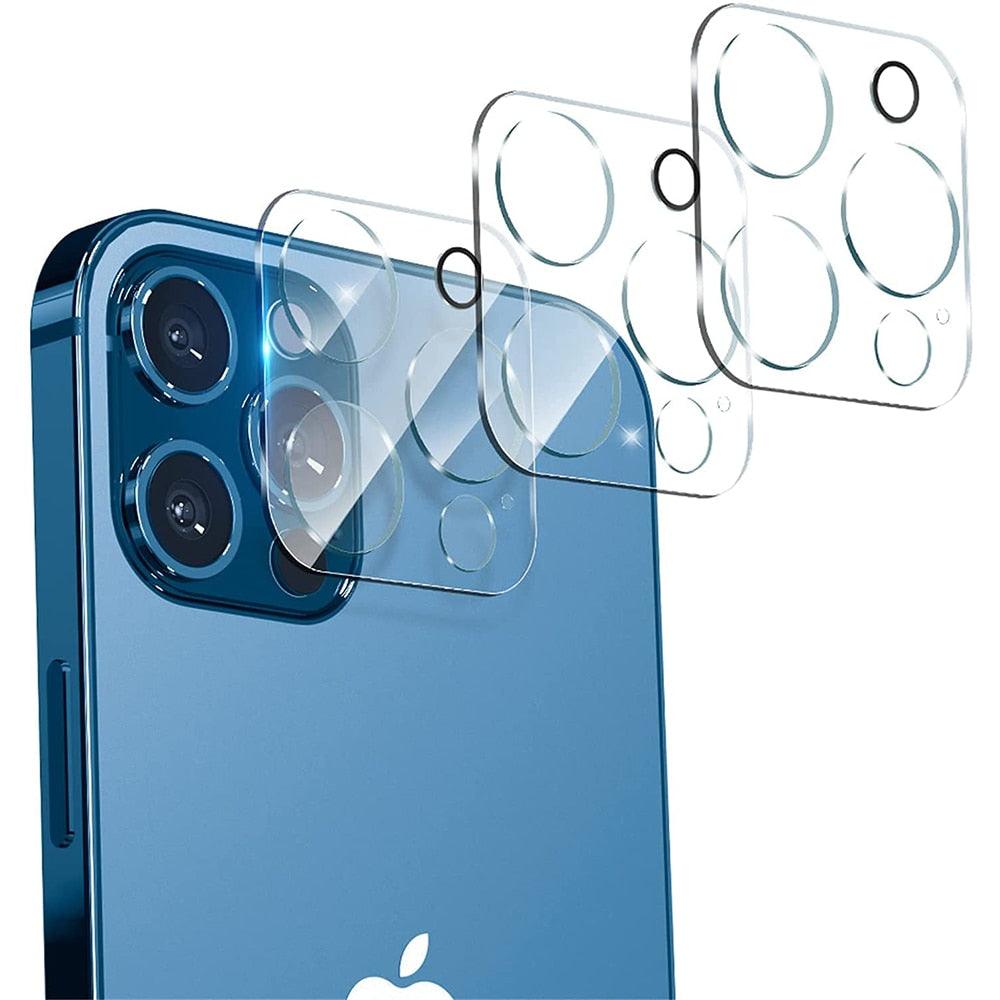 Protection d'objectif d'appareil photo arrière 3D HD pour iPhone 14 Pro Max Plus 13 12 11 Mini en verre trempé 9H n'affectant pas la prise de vue de nuit