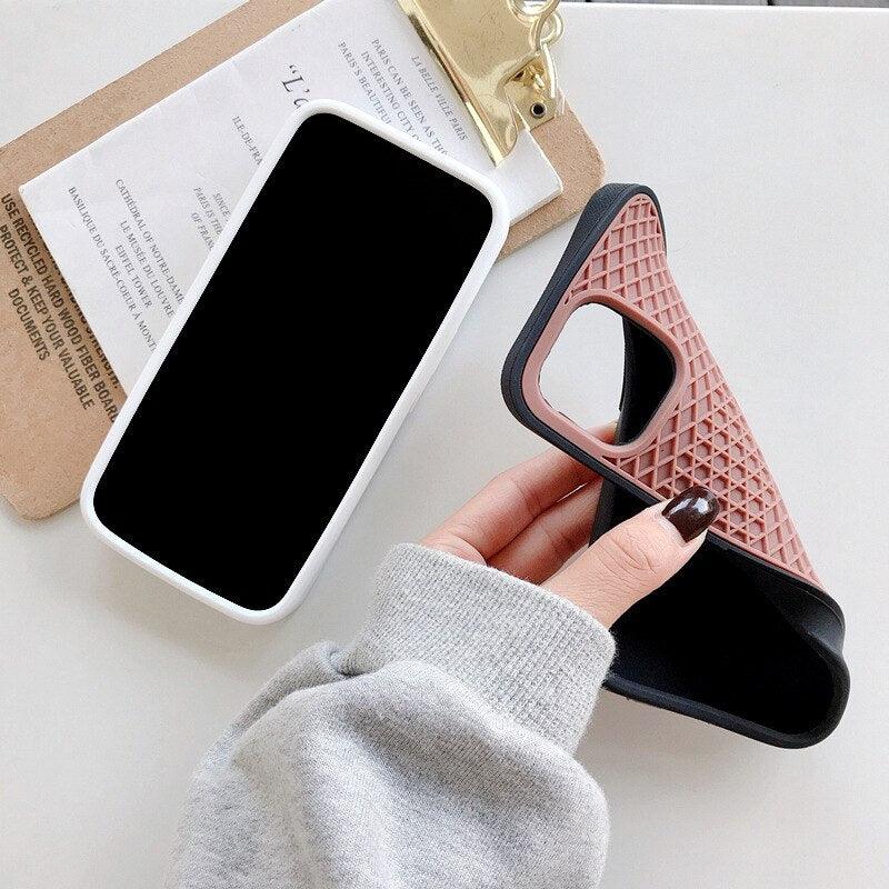 Coque en silicone texture semelle de chaussure de sport gaufrée moderne pour iPhone 12 13 Pro Max XS XR X iPhone Mini Housse en silicone antichoc Coque de téléphone en silicone souple et artistique