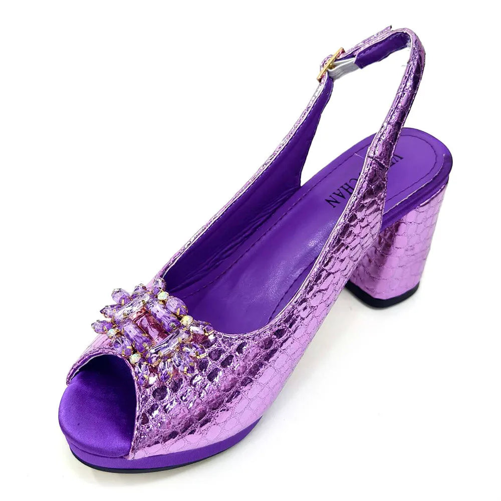 Ensemble Sac et Chaussures à Talons Ouverts pour Femmes GRT543