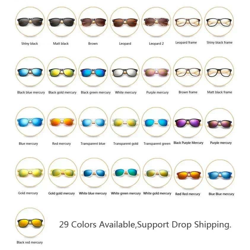 Ralferty Lunettes de soleil rétro en bois pour hommes, lunettes de soleil en bambou pour femmes, marque sport, miroir, UV400, lunettes de soleil homme, lunette, oculos