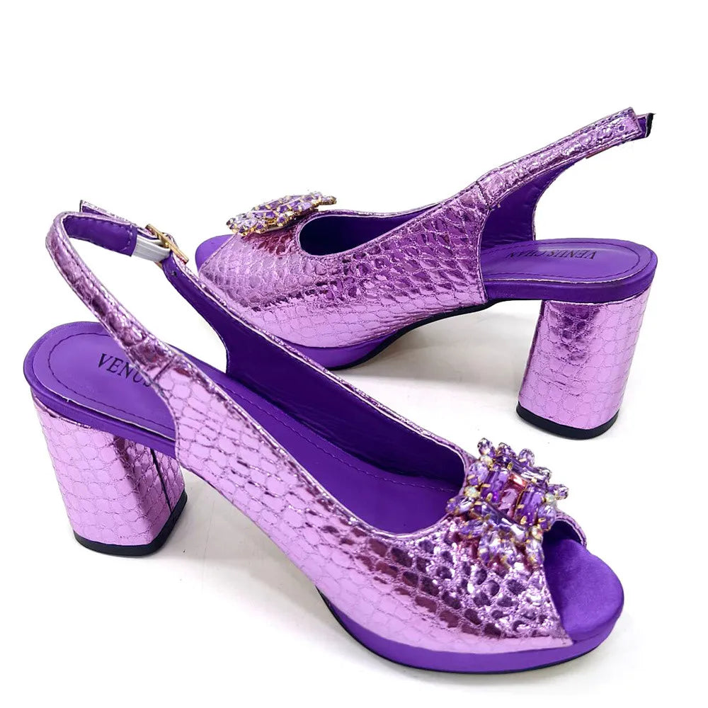 Ensemble Sac et Chaussures à Talons Ouverts pour Femmes GRT543