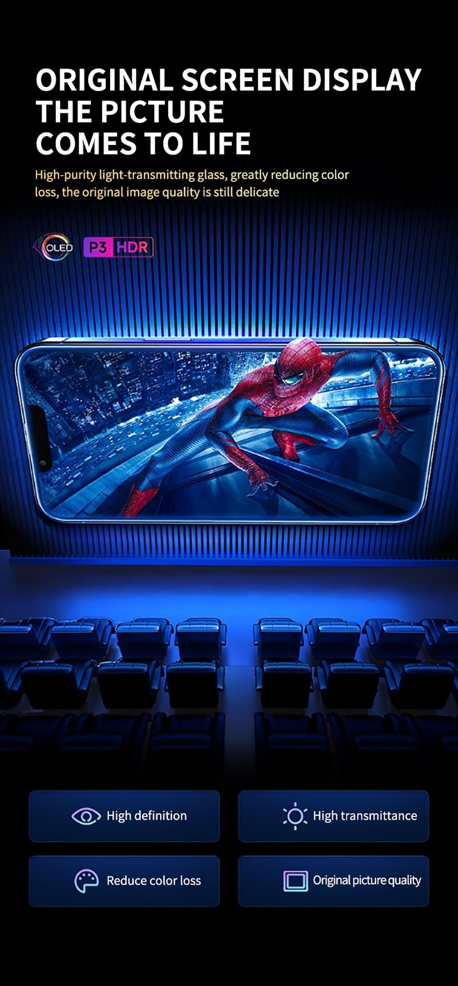 Film de protection d'écran en verre trempé 8K HD anti-espion, installation rapide, couverture complète, pour iPhone 14 13 12 11 PRO MAX MINI X XS, dureté 9H, anti-rayures, anti-chocs, sans bulles pour iPhone